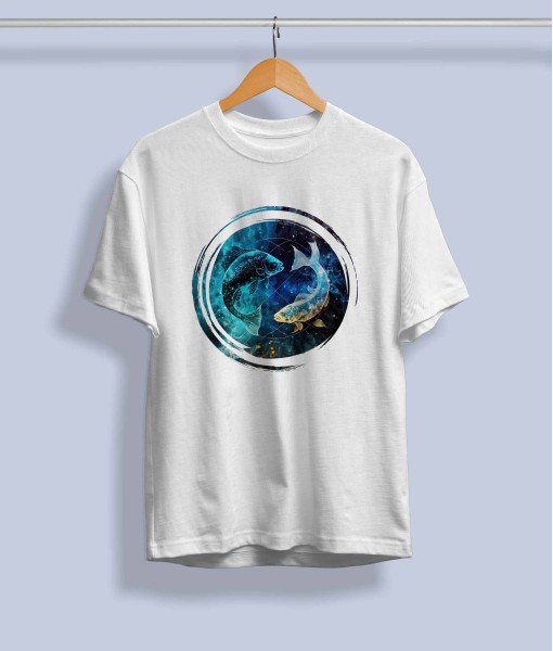 Дамска тениска с илюстрация Зодия Риби - TShirtArtShop.com